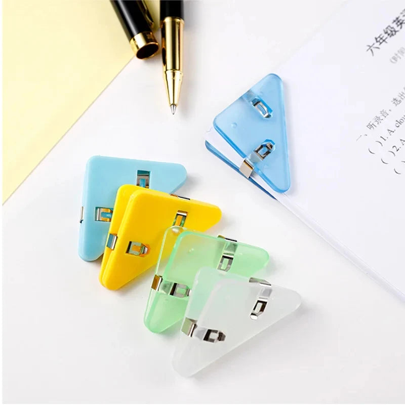 20Pcs Creative Triangle Clips Bill Clip Book Paper Corner Binder Clip for Desk Storage Shelf Office Stationery Desktop Organizer Qme
