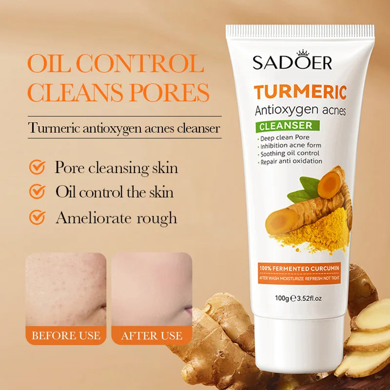 Turmeric Facial Cleanser Antioxidant Acne-removing Pore-cleansing Qme
