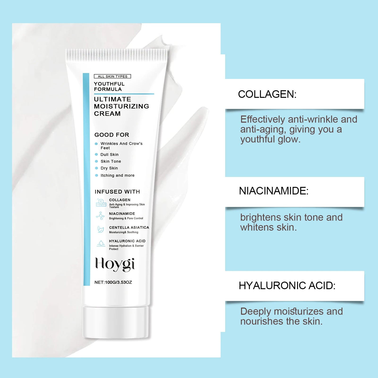 Centella Moisturizing Cream Hyaluronic Acid Daily Nourishing Cream Strengthen Barrier Rejuvenation Oil Control Brighten Skin Car Qme