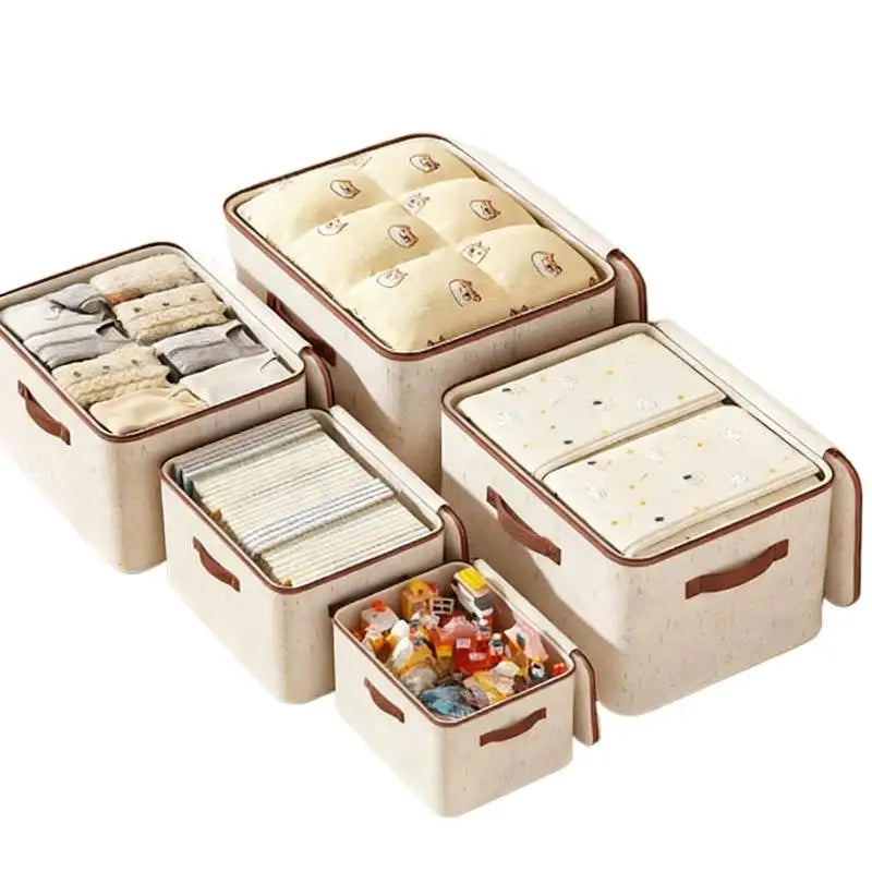 Foldable Clothes Storage Box Zipper Wardrobe Organizer Home Portable Qme