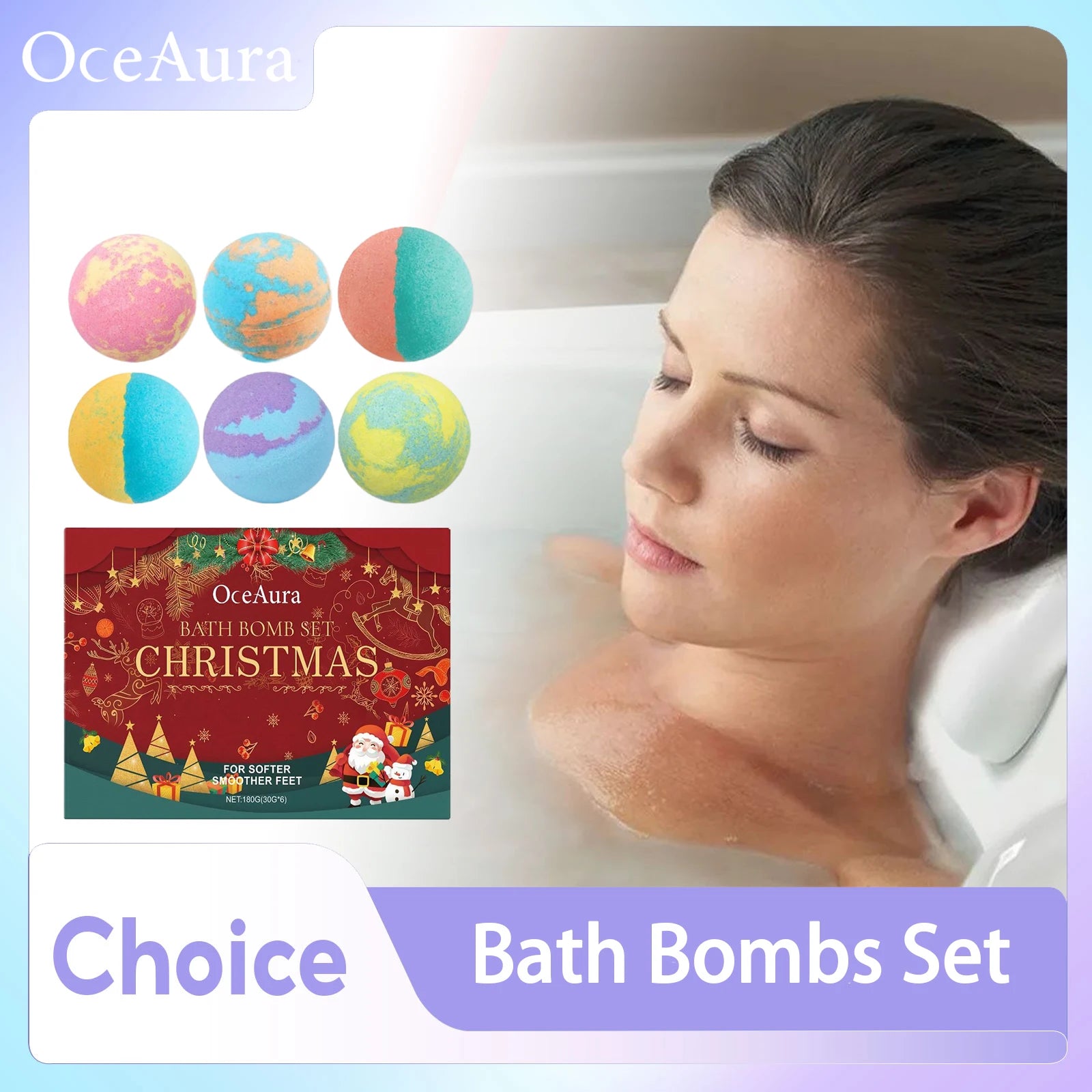 6/12/18pcs Bath Bombs for Kids With Surprise Bubble Bath Ball Anti Fatigue Relaxing Body Care Spa New Year Christmas Gift Set Qme