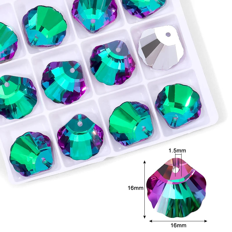 Crystal Pendant Beads Bright Color Single Hole Charm Glass Jewelry Beads Gems For Jewelry Making Supplies DIY Earrings Bracelet Qme 10-12pcs