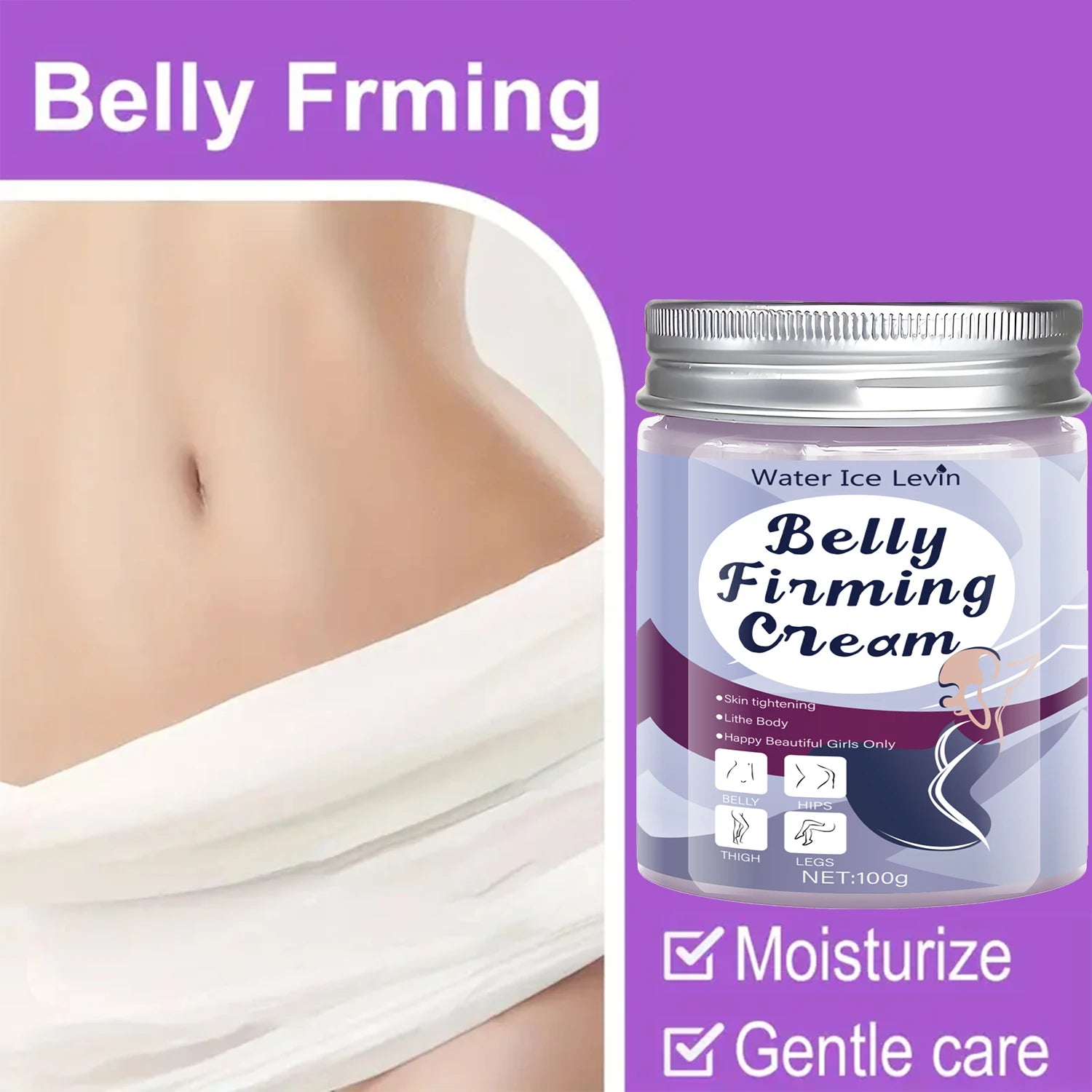 Tightening Body Cream, Abdominal Firming Cream, Containing Jojoba Oil and Caffeine, Light Beige Color, Suitable for Abdomen, Buttocks, Thighs, and Chest Qme