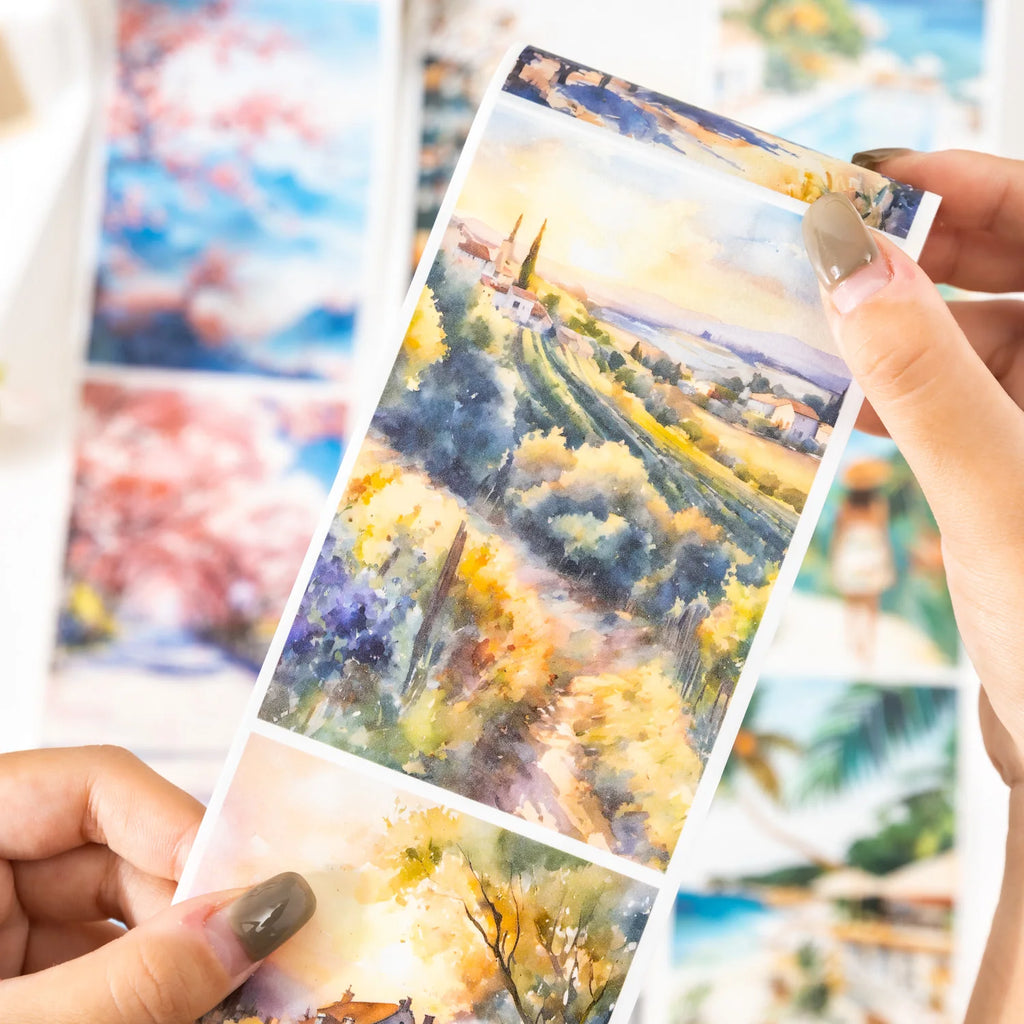 2M/Roll Landscape PET Tape Scrapbooking Junk Journal Creative Aesthetic Stationery Planner Deco Diary Stickers School Supplies Qme