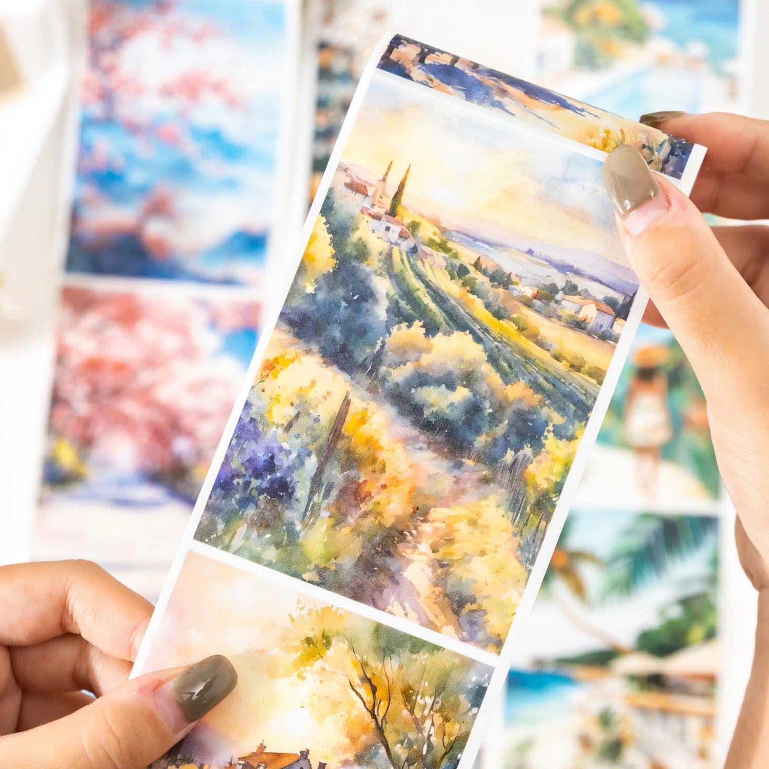 2M/Roll Landscape PET Tape Scrapbooking Junk Journal Creative Aesthetic Stationery Planner Deco Diary Stickers School Supplies Qme