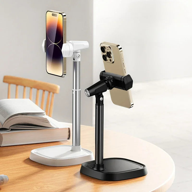 Scalable Mobile Phone Holder, Telescopic Desktop Stands, Lazy Phone Stand for Recording Video Live, Phone Grip, Aluminum Alloy Qme
