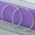 Round Circle 50/60mm Hoop Earrings Silver Color For Woman Wedding Engagement Party Fashion Charm Jewelry Gift Qme 50MM