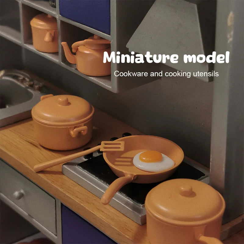 Miniature Dolls House Pot Cookware Kitchen Utensils Decorative Qme