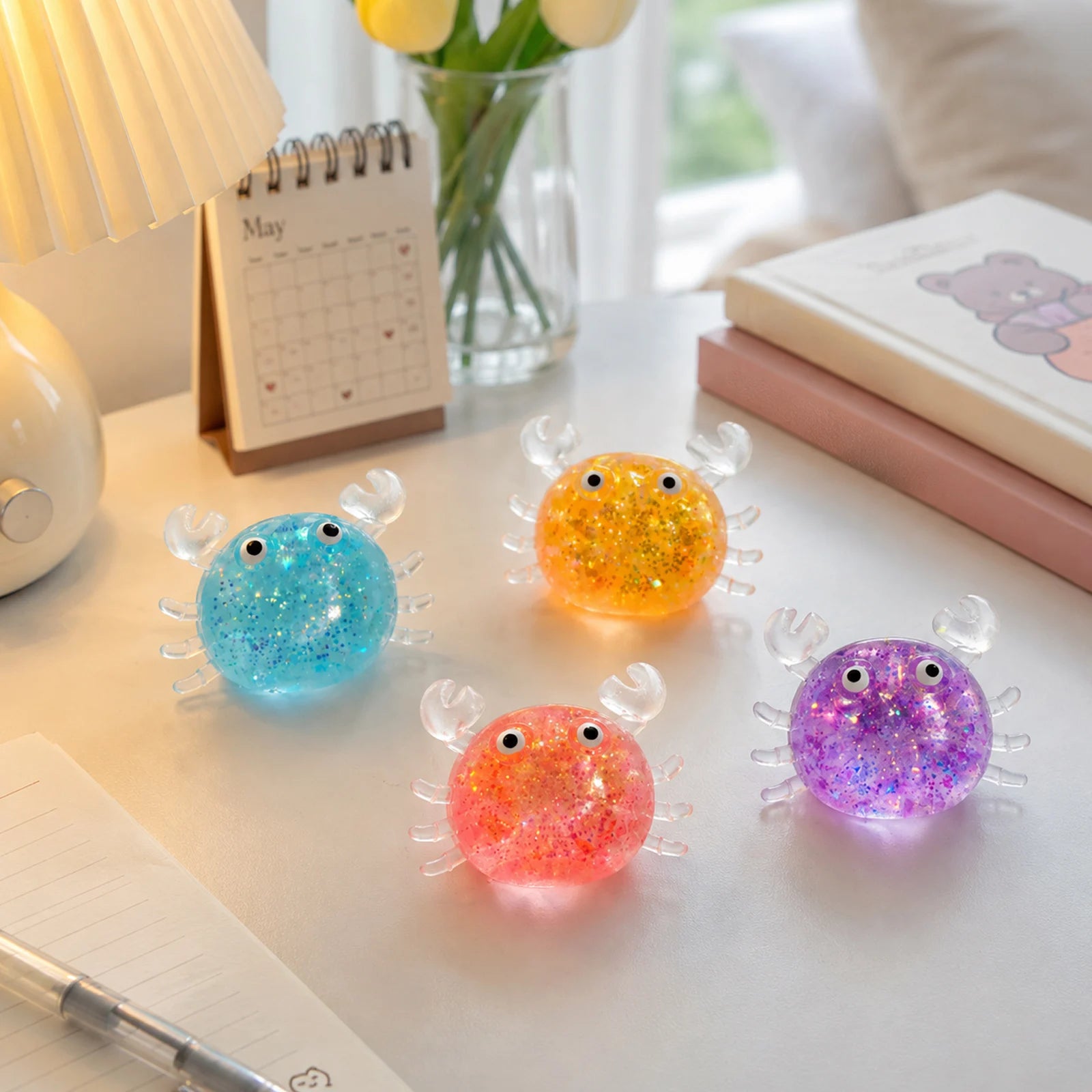 Small Colorful Crab Slow-rising Sensory Toy for Anxiety and Relaxation New Fun Fidget Toy for Adult Creative Home Decoration Qme