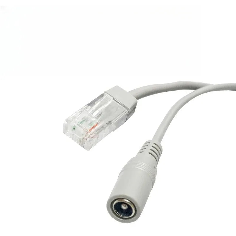 PoE + DC Power Extension Cable 10M Cat5e CCA for IP Camera CCTV NVR System Outdoor Power Supply Cord Wire Plug Qme