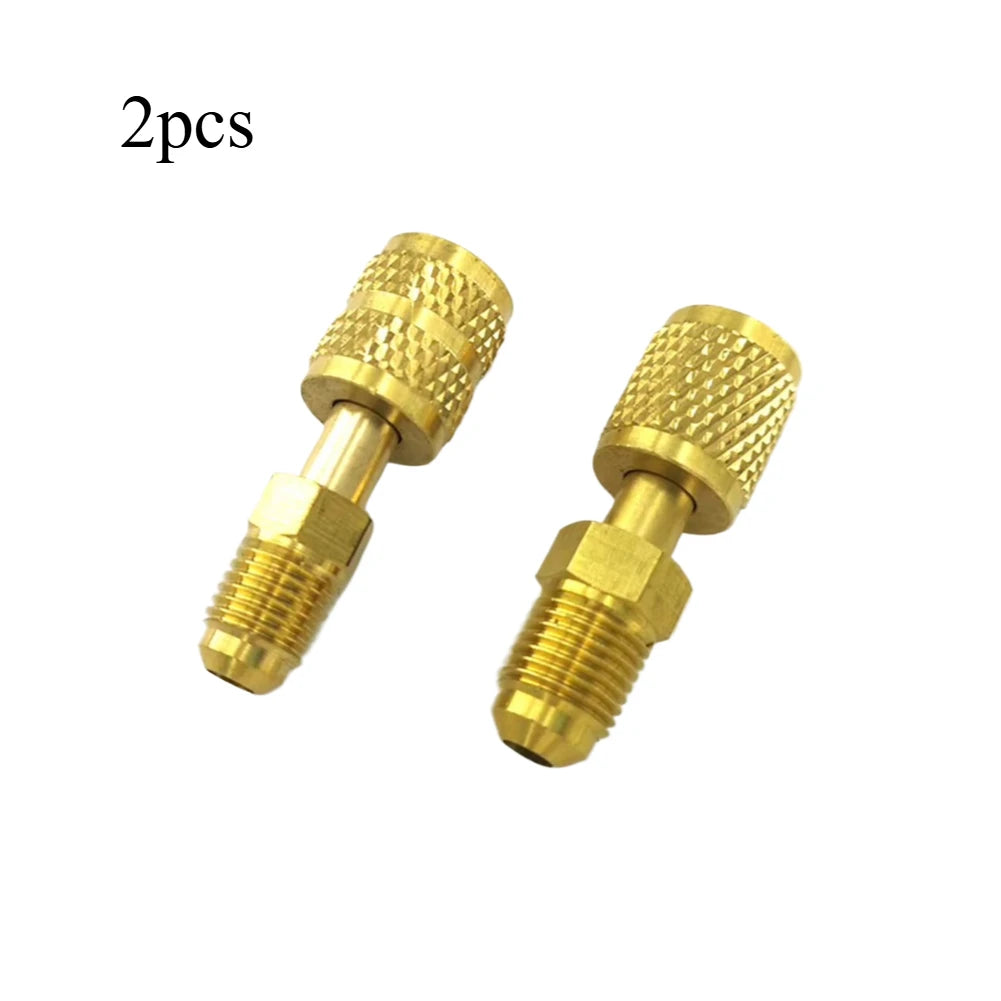 2PCS Vacuum Pump Brass Adapter R410a Adapter 5/16 SAE F Quick Couplers To 1/4 SAE For Air Conditioning Adapter Quick Coupling Qme 2pcs