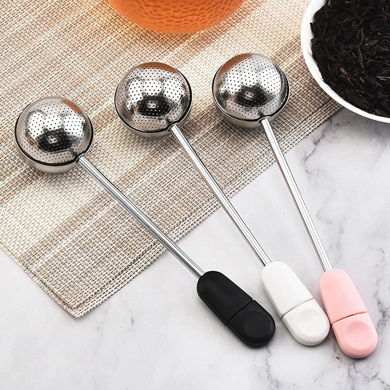 Tea Ball Strainer Filter Mesh Coffee Grounds Portable Outdoor 304 Qme