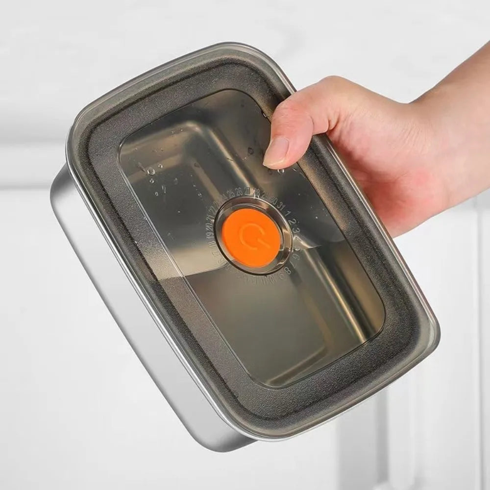 Food Storage Container Airtight Leakproof Lunch Box Freezer Microwave Safe Metal Meal Prep Box Refrigerator Food Keeper with Lid Qme