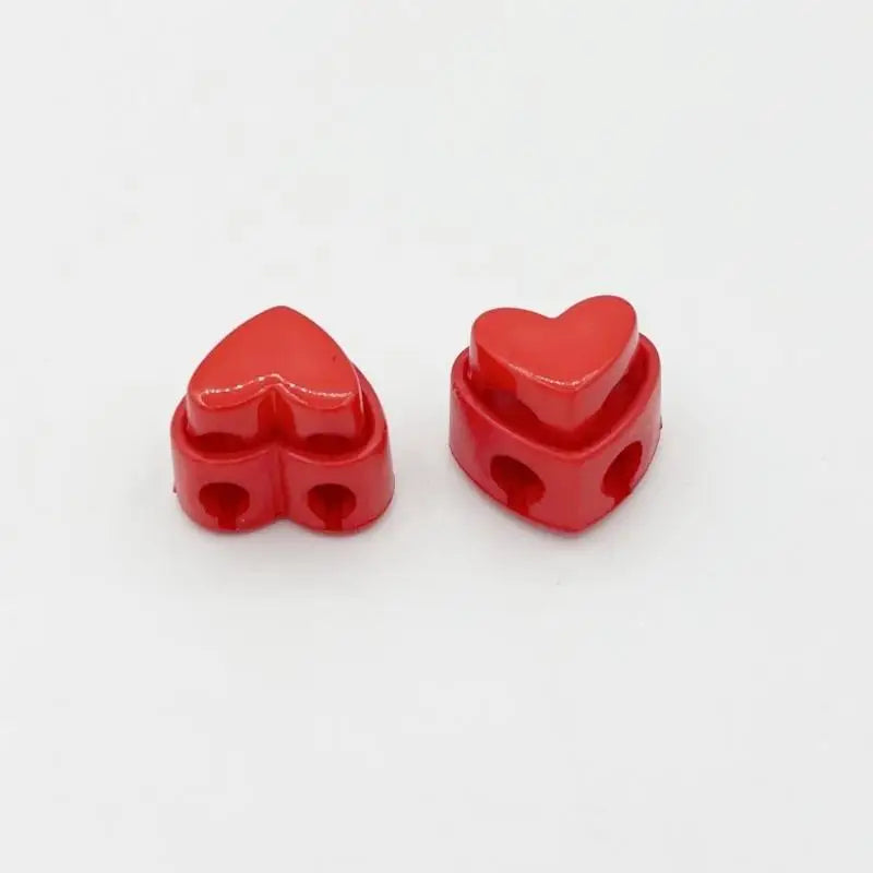 5pcs Colorful Garment Stoppers Heart-Shaped Plastic Cord Locks Double Hole Spring Toggle Anti-slip Stoppers Garment Accessories Qme A5