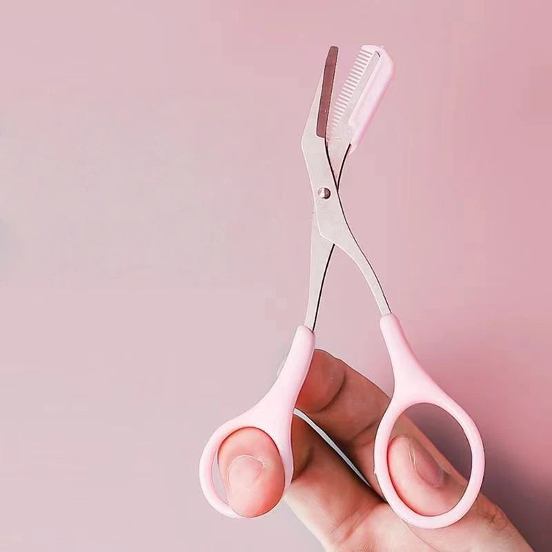 Eye Brow Razor Eye Brow Trimmer Eyebrow Clipper Comb 6 Pcs Eyebrow Design Template Reusable Eyebrows Stencils Make-Up Templates Qme