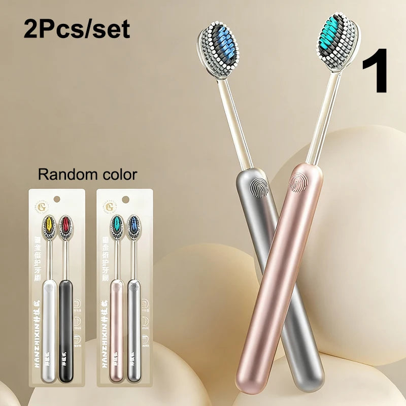 Whole Mouth Clean Toothbrush Ultra-fine Soft Hard Bristle Adults Qme 1