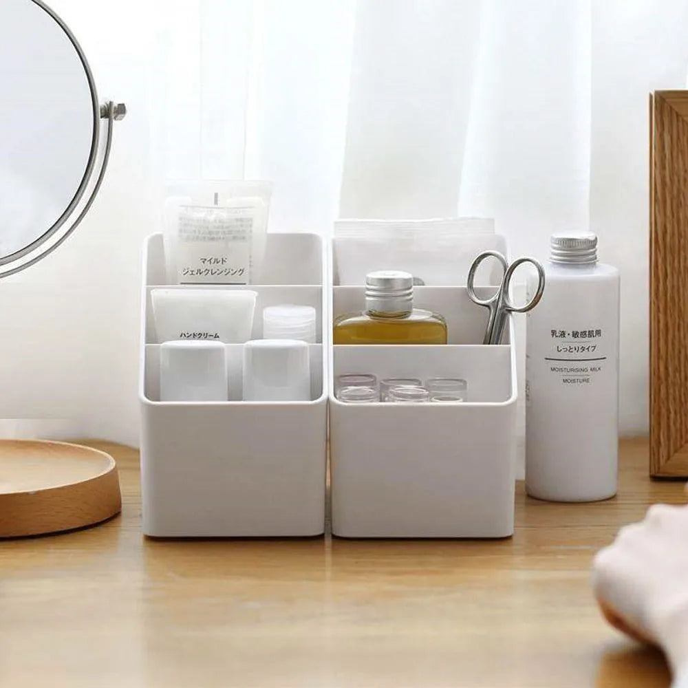 Simple Brush Colored Pen Marker Desktop Stationery Storage Box Multi-functional Three Squares Desktop Sundries Storage Holder Qme