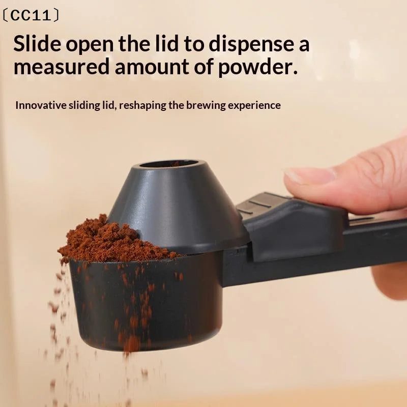 Sliding Leakproof Coffee Scoop Reusable Protein Powder Spoon Funnel Qme