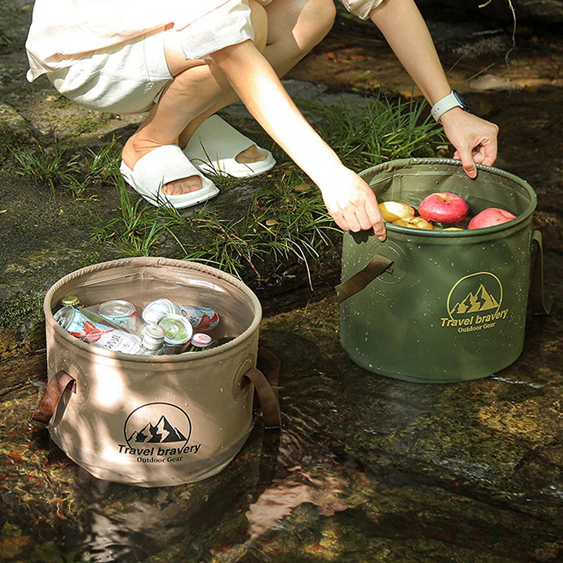 Portable Foldable Bucket Large Capacity Outdoor Camping Travel Qme