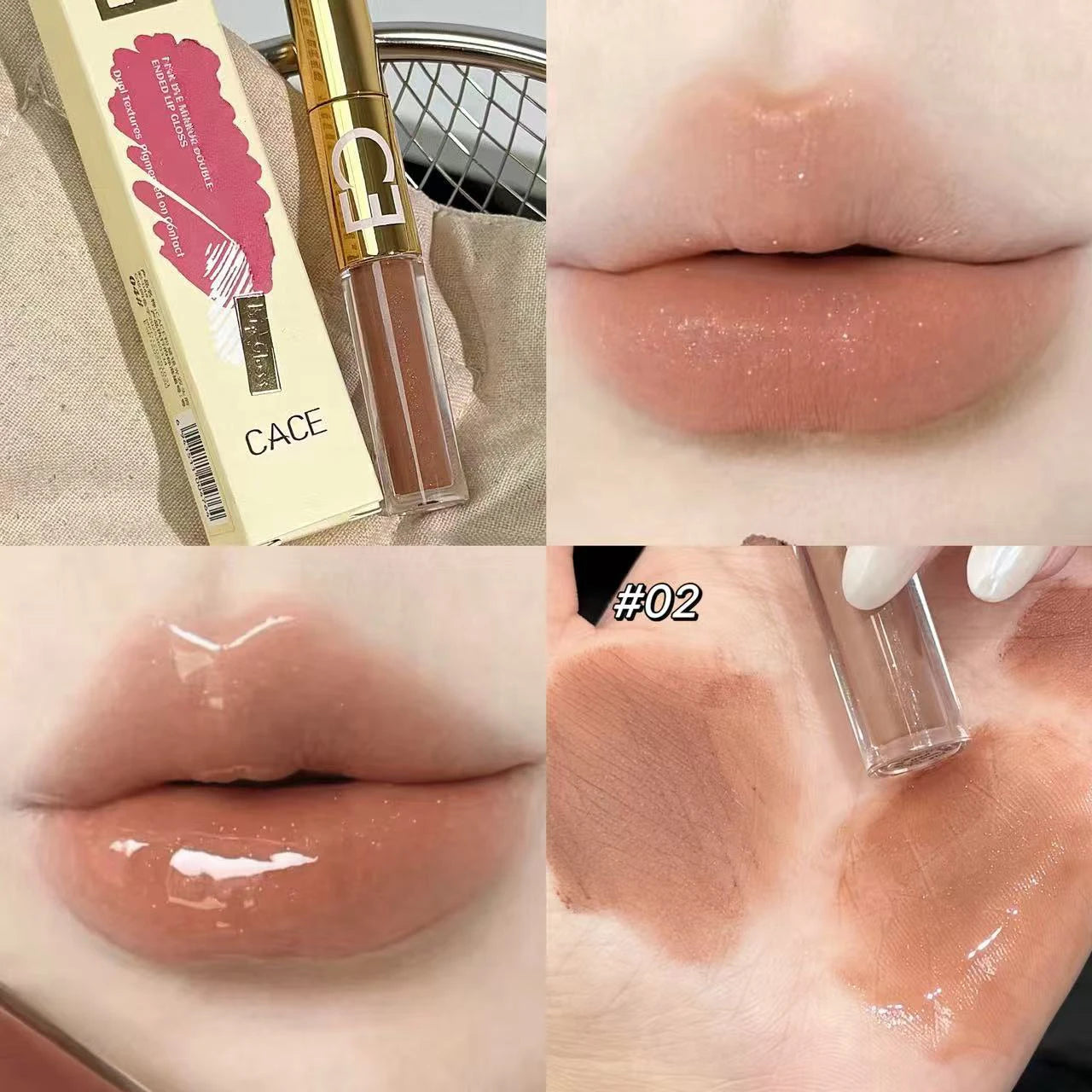 CACE Double End Lip Glaze Full Gloss Mirror Matte Velvet Long Term Qme NO.C110-2