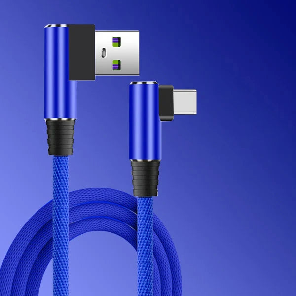 40W USB C Ports Fast Charge Cable Universal USB To Type C Data Cord 0.25M 1M 1.5M 2M PD Port Extension Nylon Braided Data Wire Qme Blue 2m