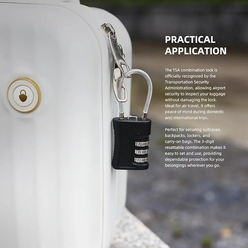 Safety Traveler Bag Customs Code Lock for Gym Storage Cabinets and Suitcases Portable Wire Rope Moisture-proof Password Lock Qme