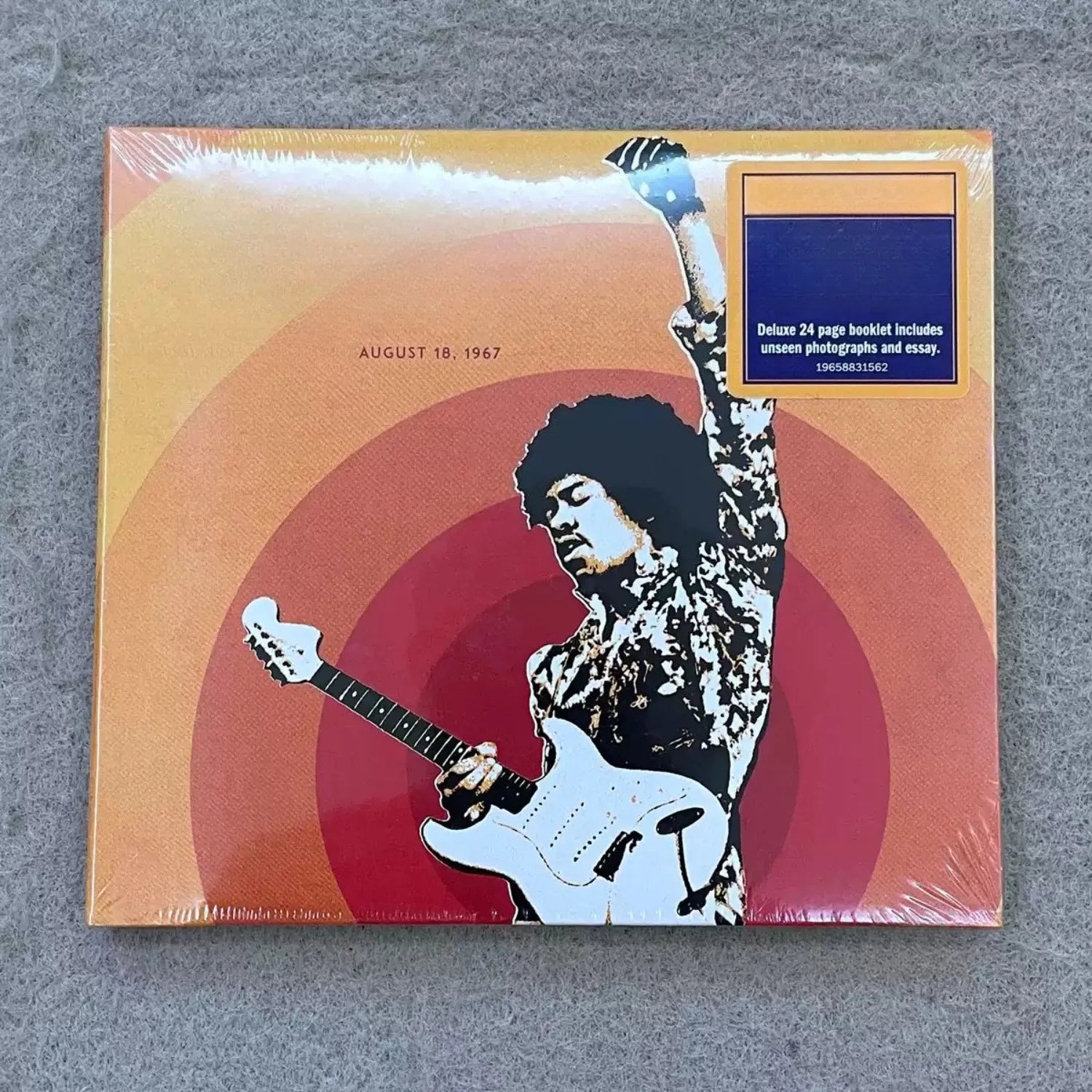 Classic Rock Live Edition Music CD Orange-Red Pop Art Guitarist Portrait Cover Legendary Stage Improvisational Track Collection Qme Live Edition