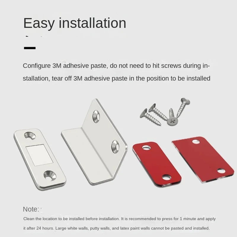 Magnetic Door Catch Latch Invisible Strong Adhesion Drill-free Mount Qme
