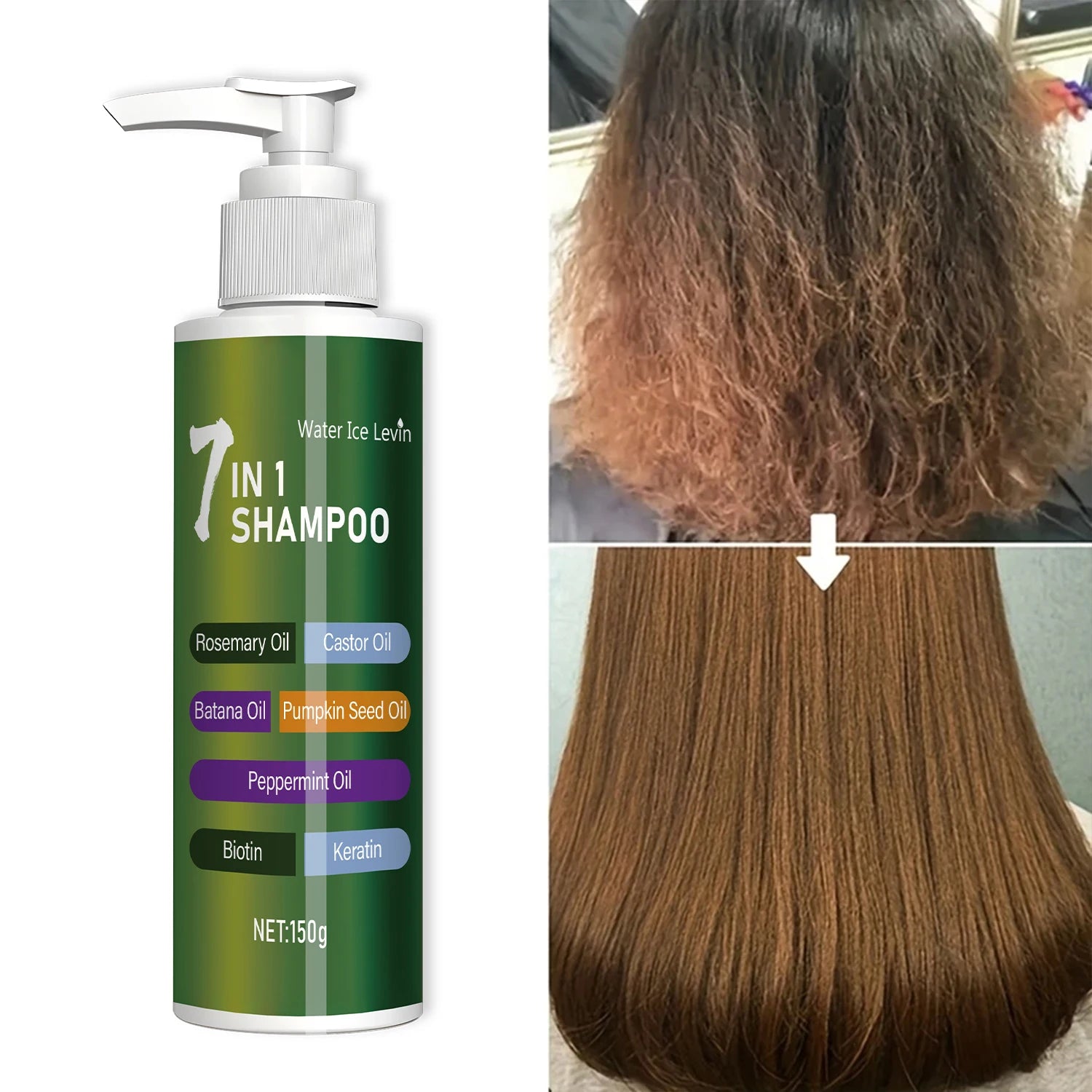 7-in-1 Shampoo, Rich in Foam and Easy to Rinse, Removes Dandruff, Reduces Hair Breakage, Long-Lasting Oil Control, Super Volumizing, Strengthens Hair, Repairs Split Ends, Makes Hair Thicker and Softer Qme