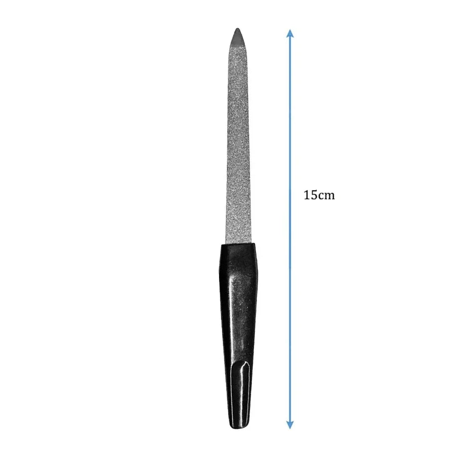 DIY Nail Art Professional File Metal Double Sided Manicure Pedicure Qme