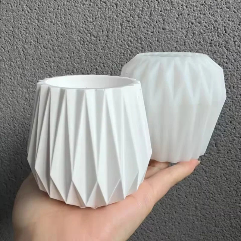 3D Concrete Mesh Irregular Candle Cup Silicone Mold DIY Jewelry Cement Tank Resin Mold Home Decoration Accessories Qme