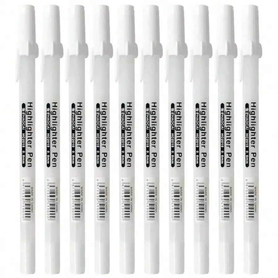 2-12Pcs 0.8mm Metallic White Highlight Gel Pens Permanent Graffiti Drawing Markers Art Craft Writing Stationery Supplies Qme 10 white pen