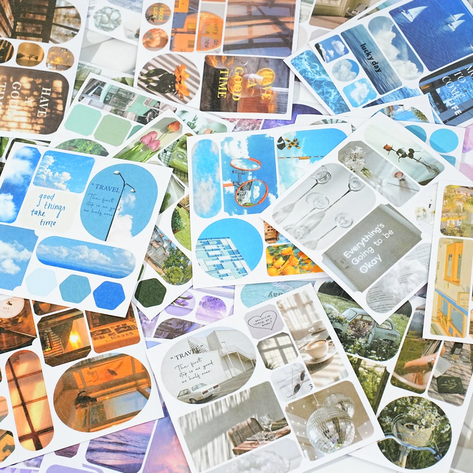 40pcs Ins Style Sticker Book - Tourism Landscape Theme Korean Stationery，Creative Scrapbooking Stickers，Junk Journal supplies Qme