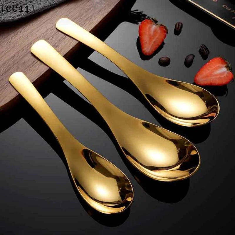 304 Stainless Steel Serving Spoons Rust-resistant Long Handle Easy Qme