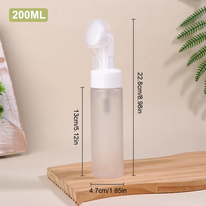 100 120 150 200 Empty Facial Cleanser Mousse Foam Gel Head Wash Brush Qme 200ml frosted