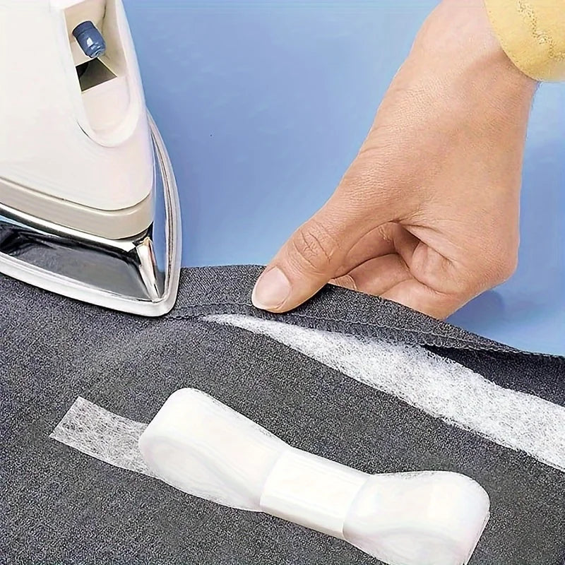 70 Yards Iron-On Fusible Hem Tape Non-woven Adhesive Hem Tape for Hemming Clothes, Pants, Curtains, DIY, 0.59 Inch Width Qme