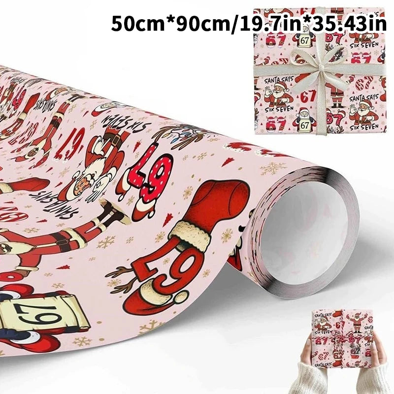 67 Christmas Wrapping Paper, 6 7 Wrapping Paper, 67 Funny Christmas Gift Wrap For Kids, Santa 67 Qme C