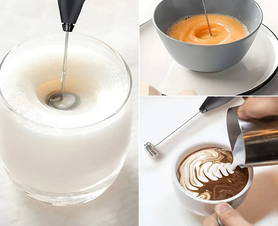 2-in-1 USB Charging Electric Egg Beater Coffee Stirrer Baking Mixer Double Head Milk Whisk Tools Gadgets Bar Kitchen Accessories Qme