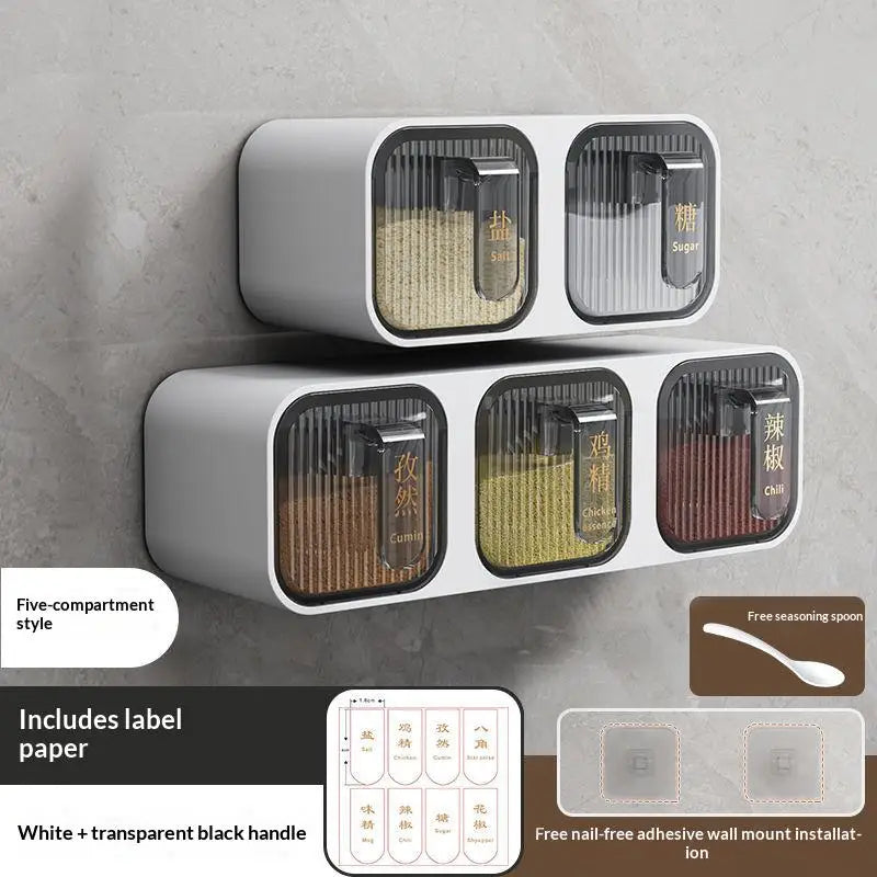 Wall-mounted Integrated Multi-spice Box Kitchen Home Goods Qme B