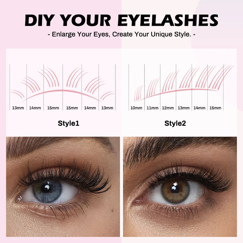 NATUHANA DIY Lash Extension 240 Clusters Individual Lashes 10P 20P Qme