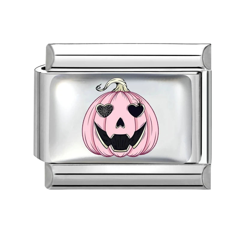2026 Design Halloween Cherry Bow Pumpkins Ghost Italian Charm Links