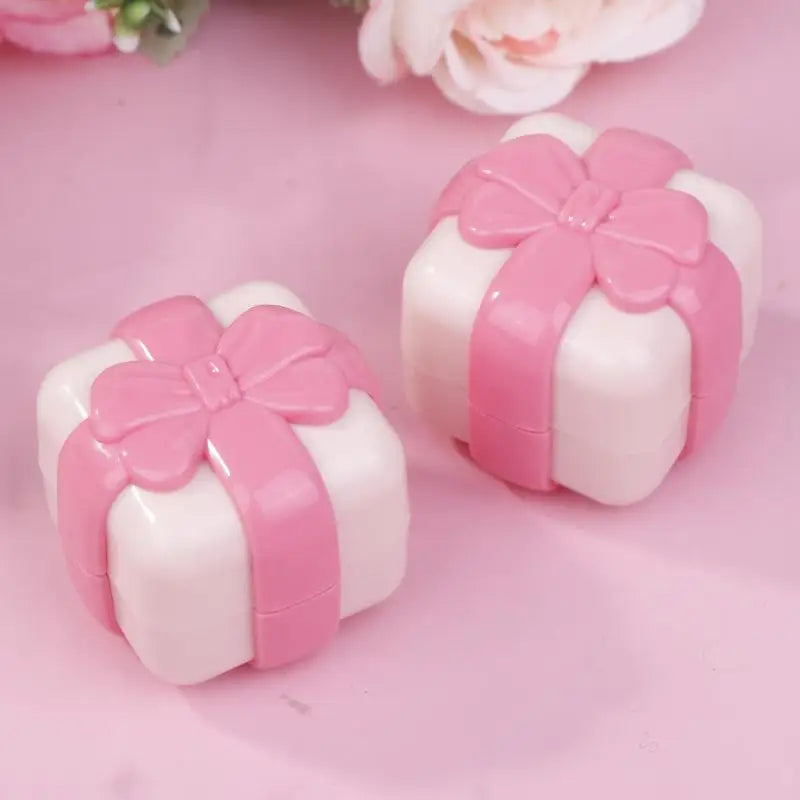 Cosmetic Cream Ceramic Jar Bow Sample Eyeshadow Pots Lip Balm Bottles Qme