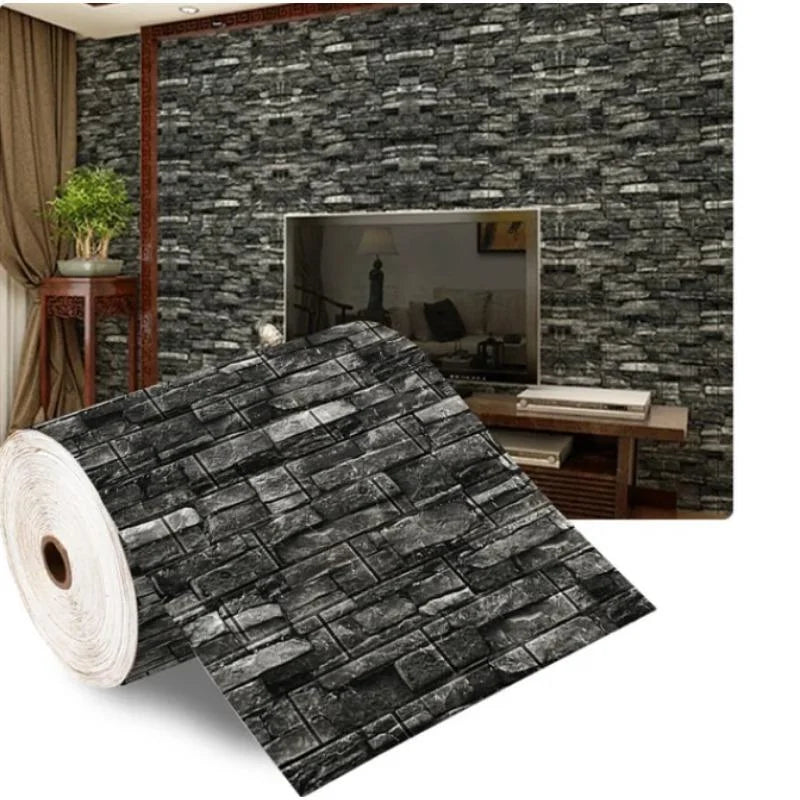 Decorative waterproof and moisture-proof self-adhesive wallpaper retro style home decor bedroom living room background wall Qme A 70cmx1000cm