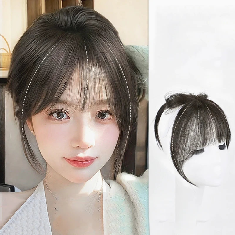 French Synthetic Fake Bangs Wig Hair Natural Hairpiece Extensions Qme