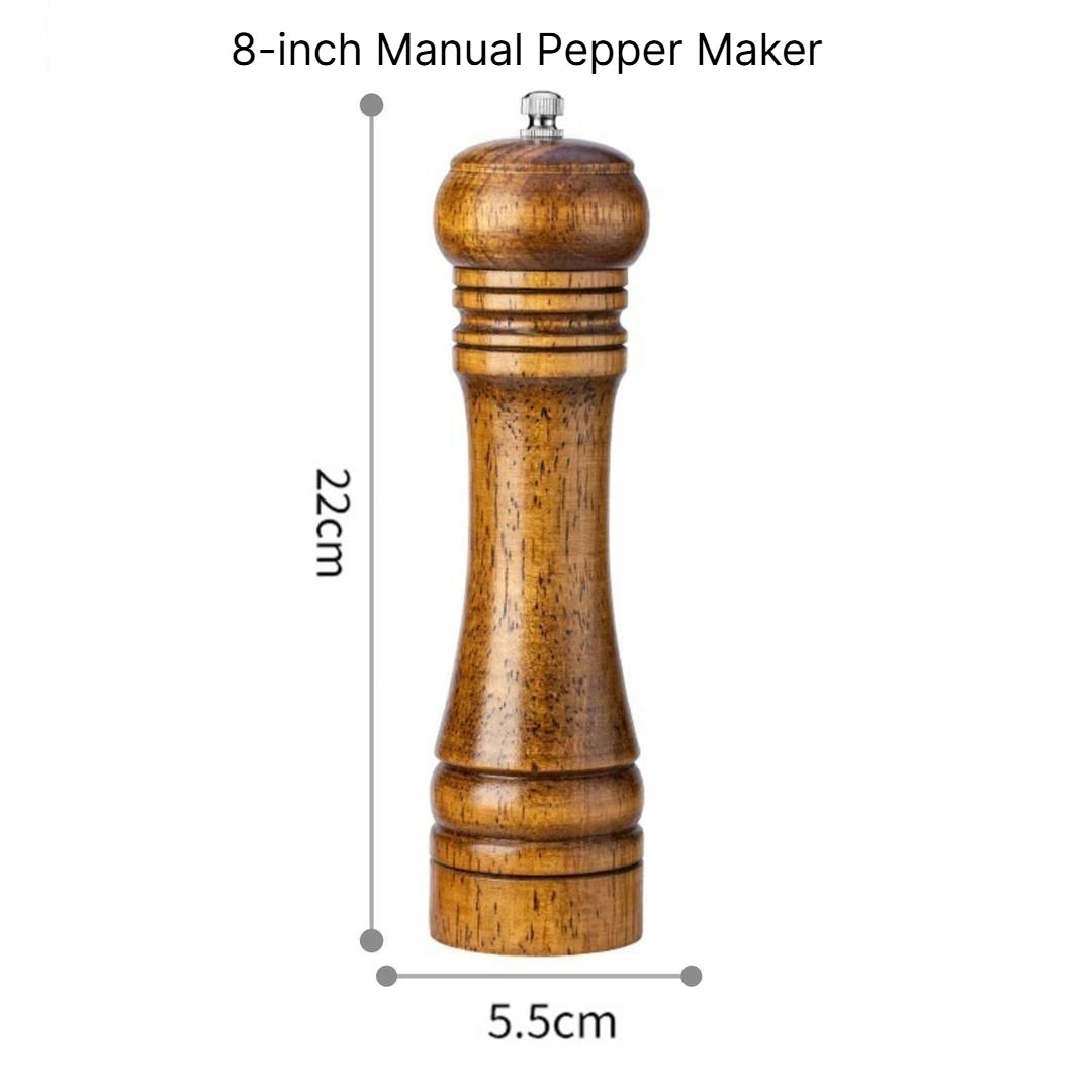 A 5 8 10 Inch Manual Oak Spice Grinder Bottle, Pepper Zanthoxylum Mill, Household Fresh Ground Pepper Seasoning Container Qme 8 inch grinder