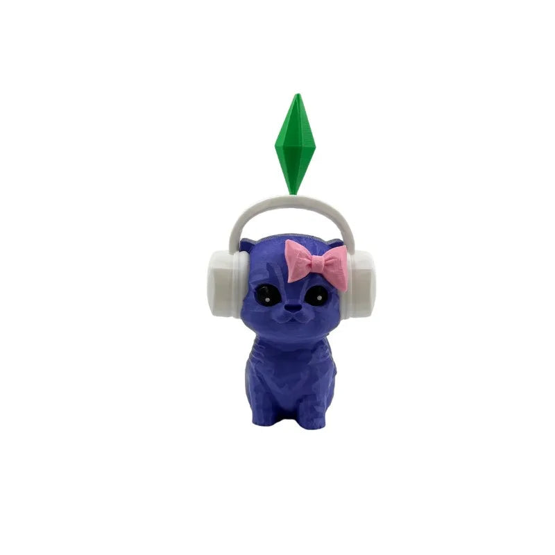 Wobbly Dancing Cat Car Accessory Sims Figurine Creative Dashboard Qme Purple