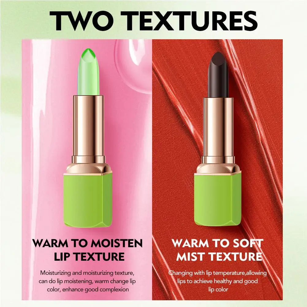Moisturizing Aloe Vera Tricolor Lip Balm Warm Changing Lipstick Qme