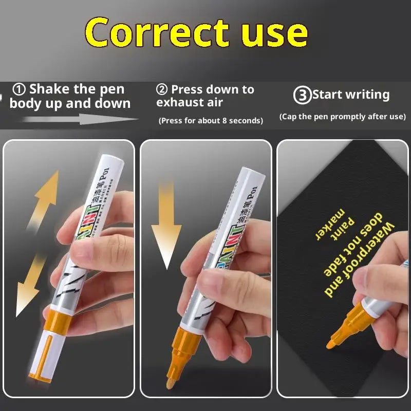 Waterproof Marker Paint Pen Vehicle Touch-up Tyre Oily Markers Quick Qme