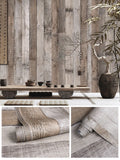 Distressed Wood Wallpaper Self-adhesive Vinyl Peel Stick Contact Qme kl00889 6mx45cm