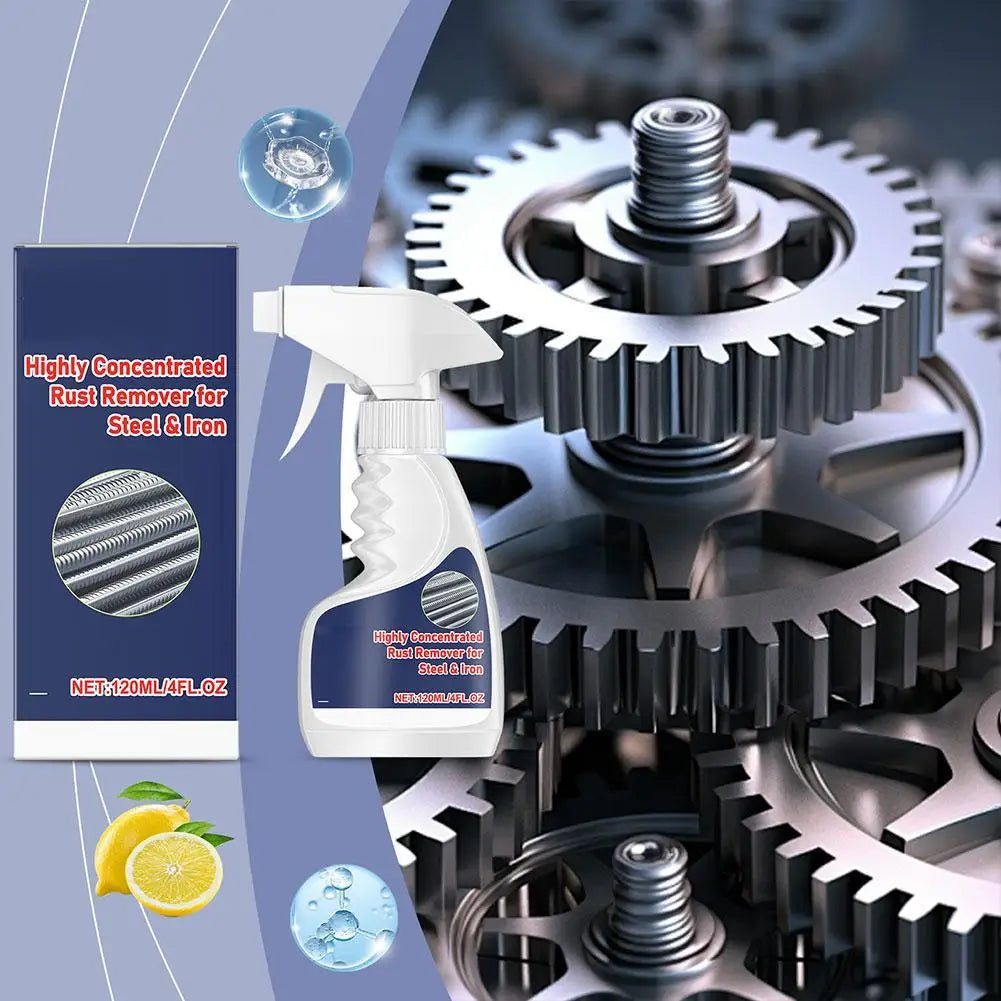 Car Rust Remover Spray for Wheel Rim Exhaust Pipe Metal Restoration Heavy Duty Rust Cleaner Anti-Rust Solution Qme